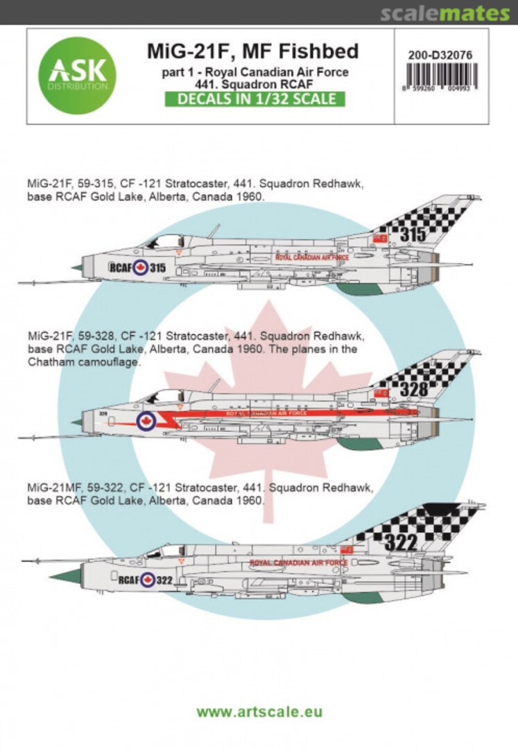 Boxart MiG-21F, MF Fishbed 200-D32076 ASK