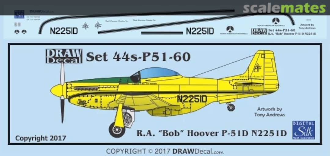 Boxart R.A. “Bob” Hoover P-51D N2251D 44-P51-60 Draw Decal