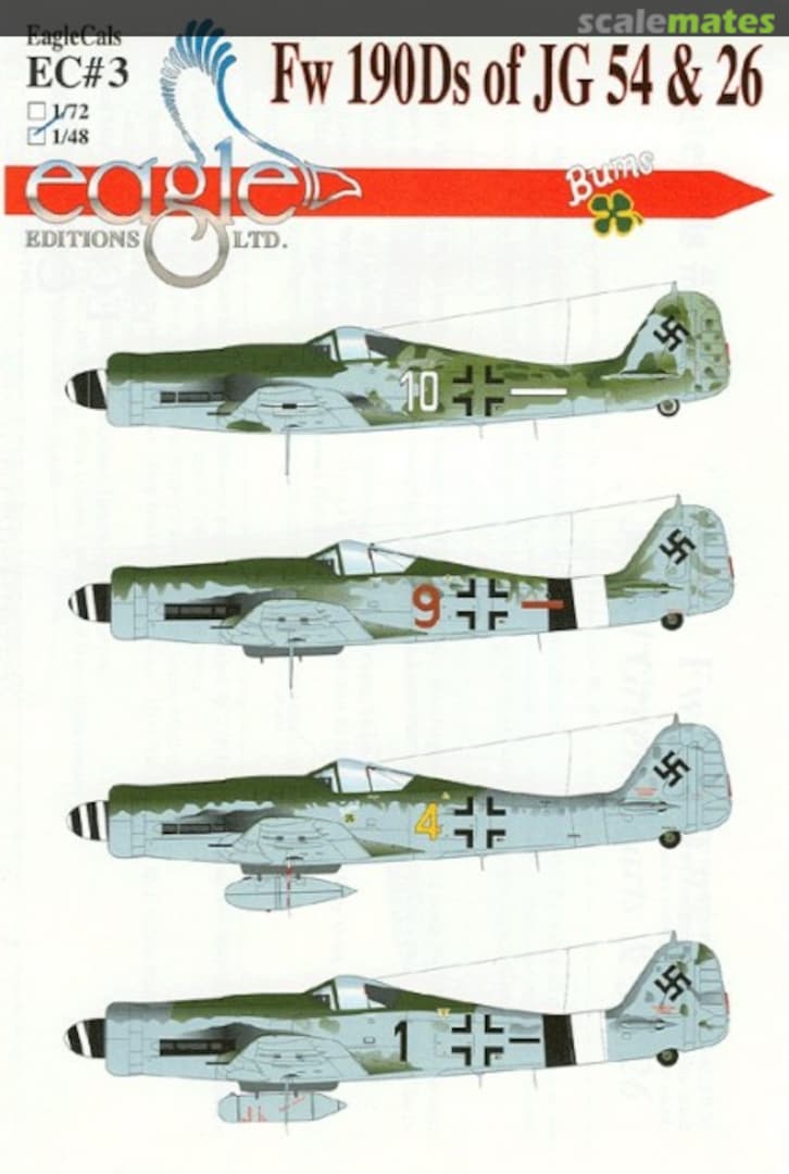 Boxart Fw 190Ds of JG 54 & 26 EagleCals EC72-3 Eagle Editions