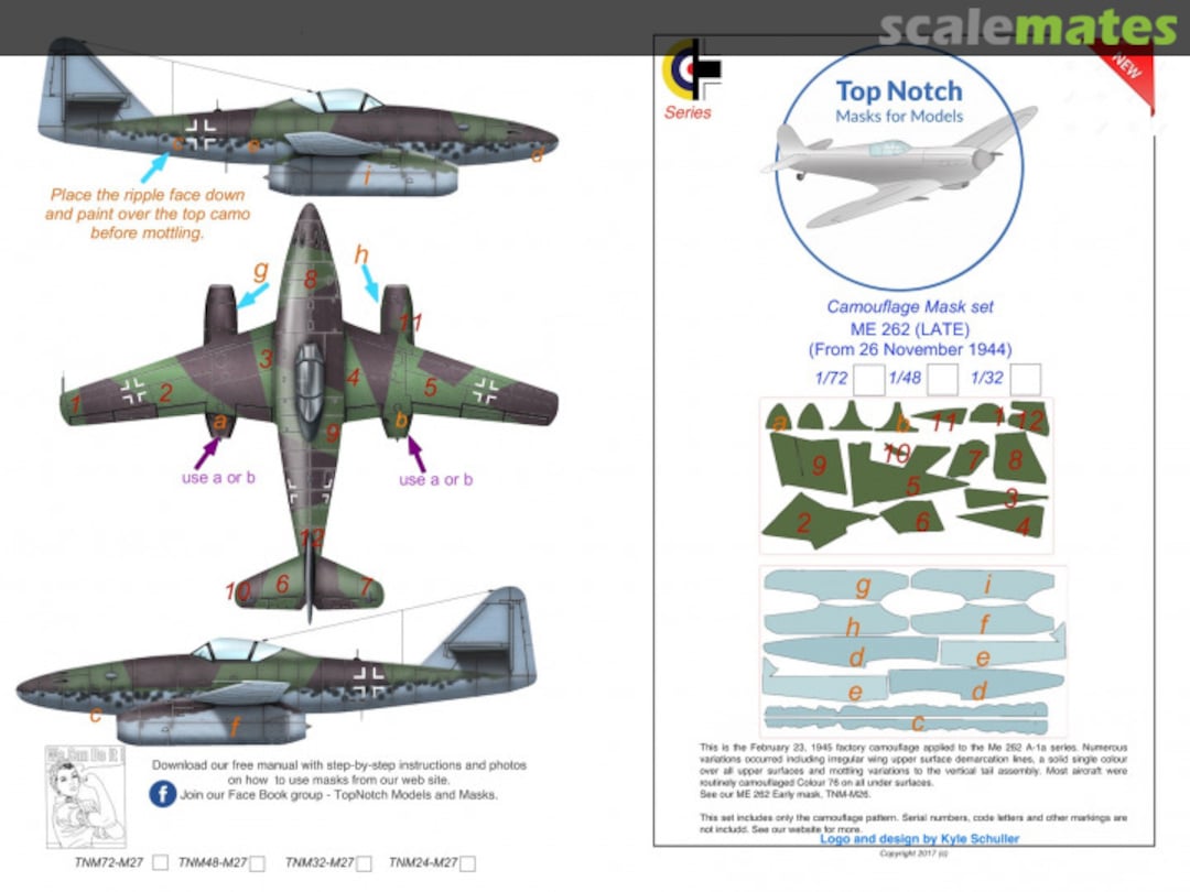 Boxart Messerschmitt Me-262A-1 late TNM48-M27 TopNotch