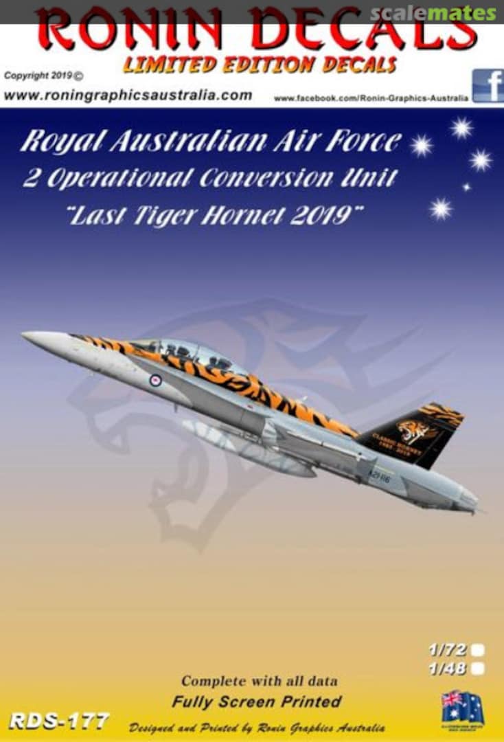 Boxart Royal Australian Air Force - 2 Operational Conversion Unit ' "Last Tiger Hornet 2019" RDS-177 Ronin Decals