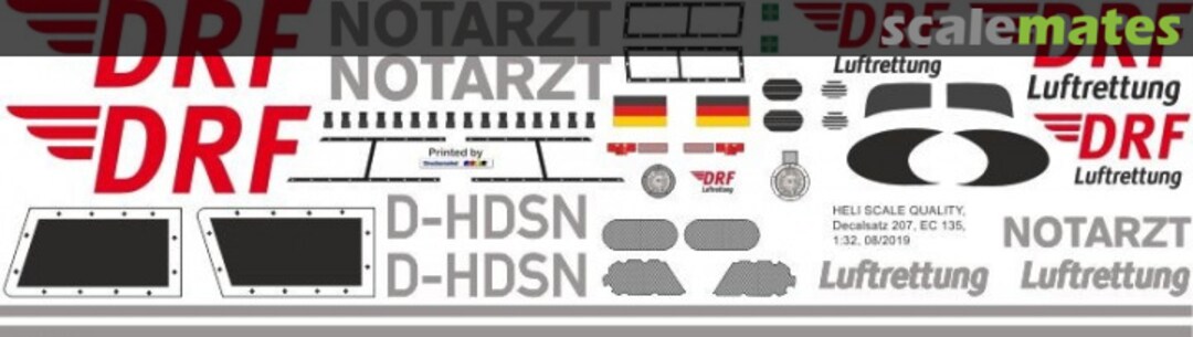 Boxart H145 / EC 145T2 - DRF - D-HDSN Decal 207 Heli Scale Quality