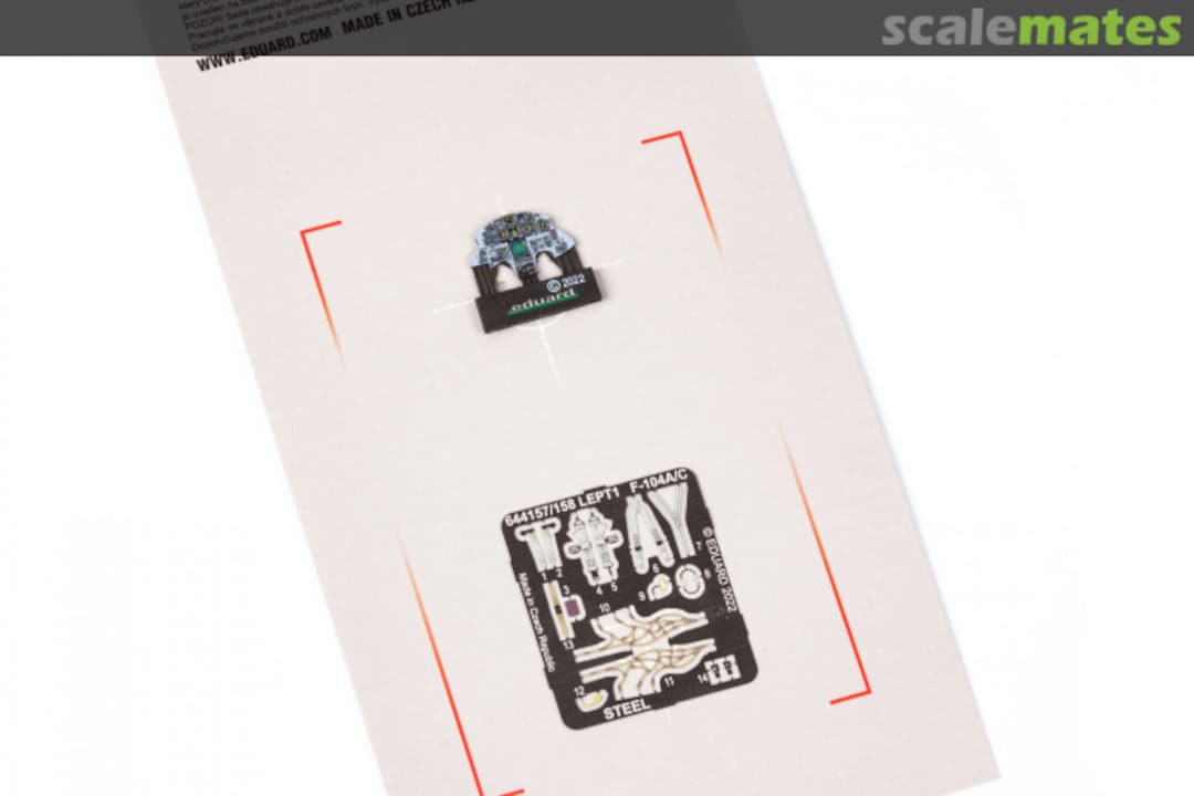 Boxart F-104A dashboard & seatbelts LööK 644157 Eduard