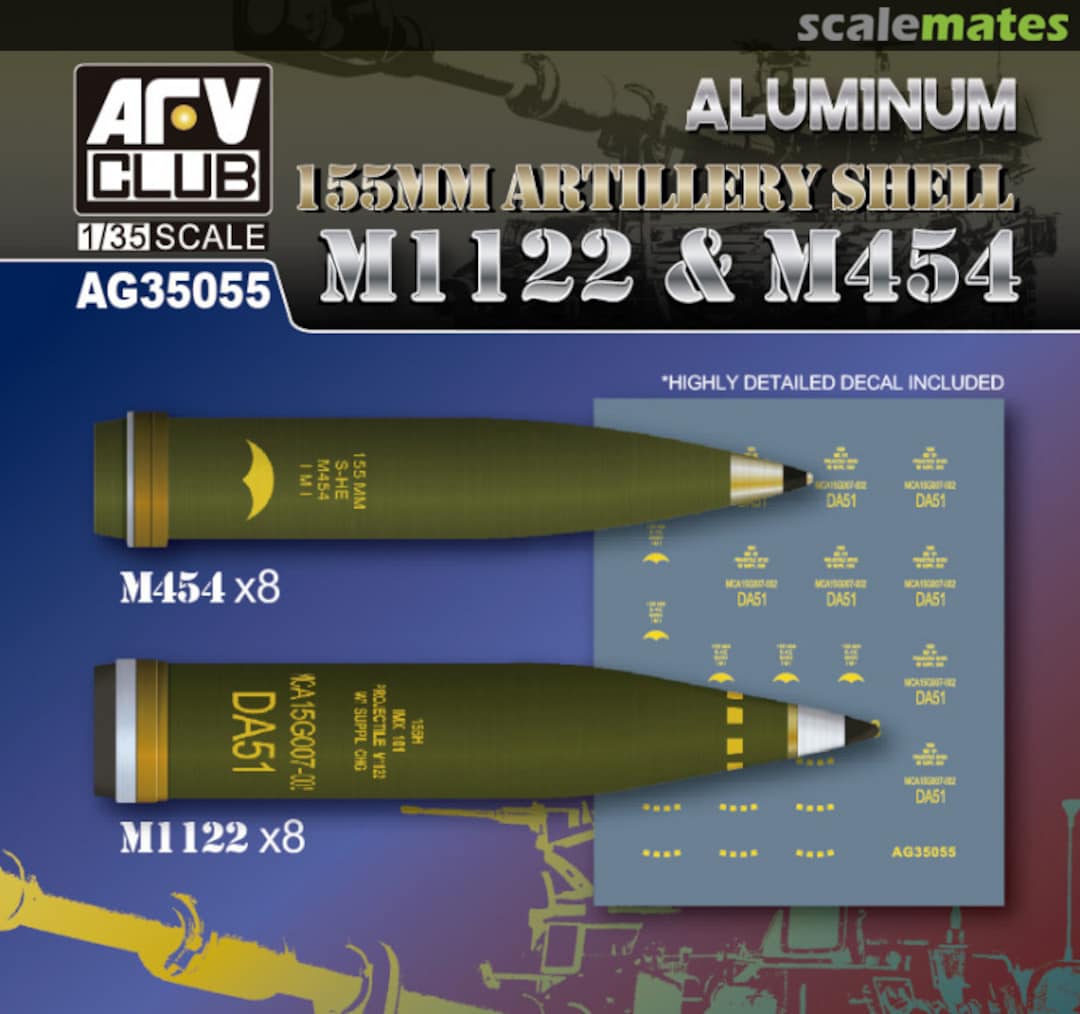 Boxart 155mm Artillery Shell M1122 & M454 AG35055 AFV Club