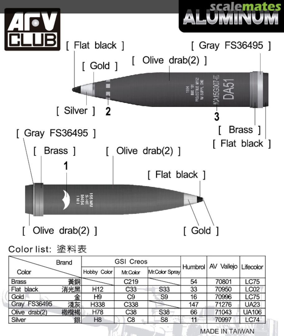 Contents 155mm Artillery Shell M1122 & M454 AG35055 AFV Club