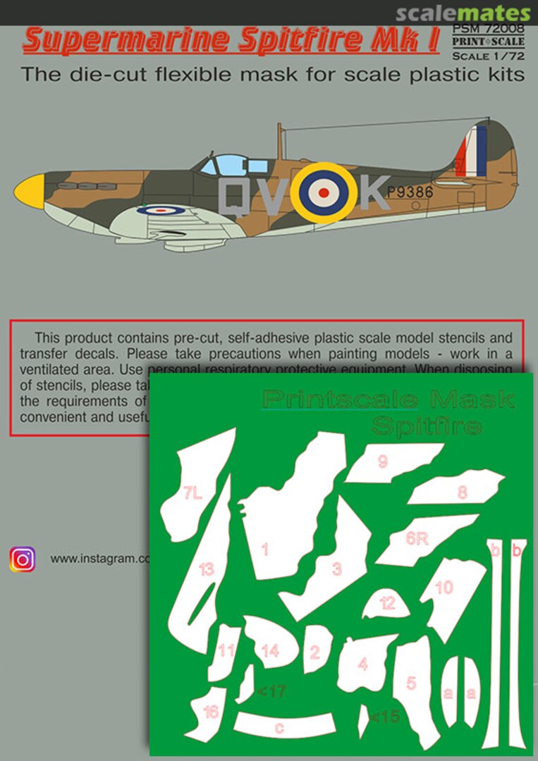 Boxart Supermarine Spitfire Mk.1 PSM72008 Print Scale