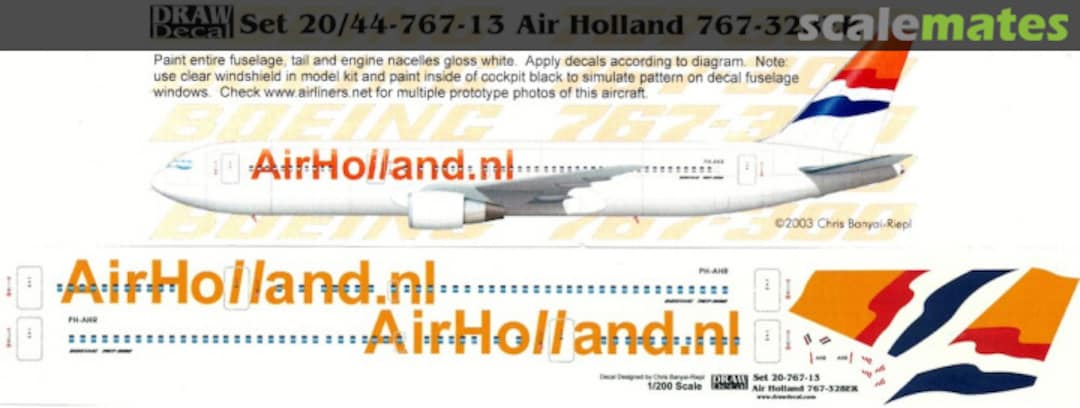 Boxart Air Holland 767-328ER 20-767-13 Draw Decal