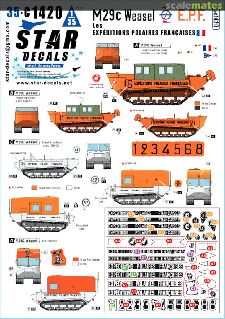 Boxart M29C Weasel - E.P.F. 35-C1420 Star Decals