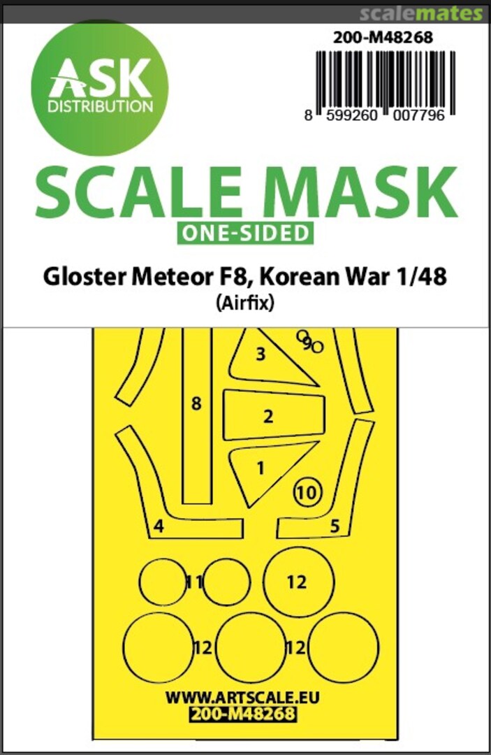 Boxart Gloster Meteor F.8, Korean war masks 200-M48268 ASK