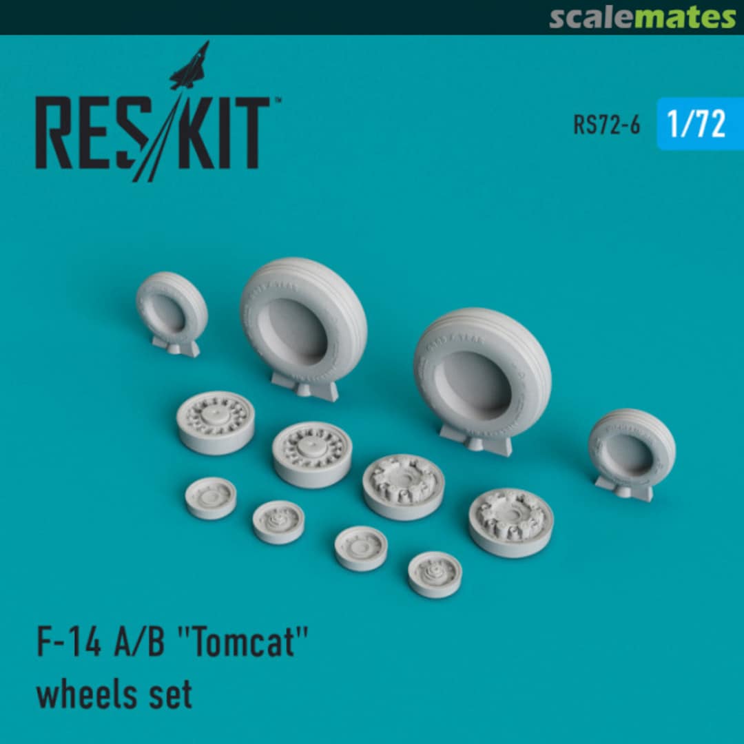 Boxart F-14 A/B Tomcat - wheels set RS72-0006 ResKit