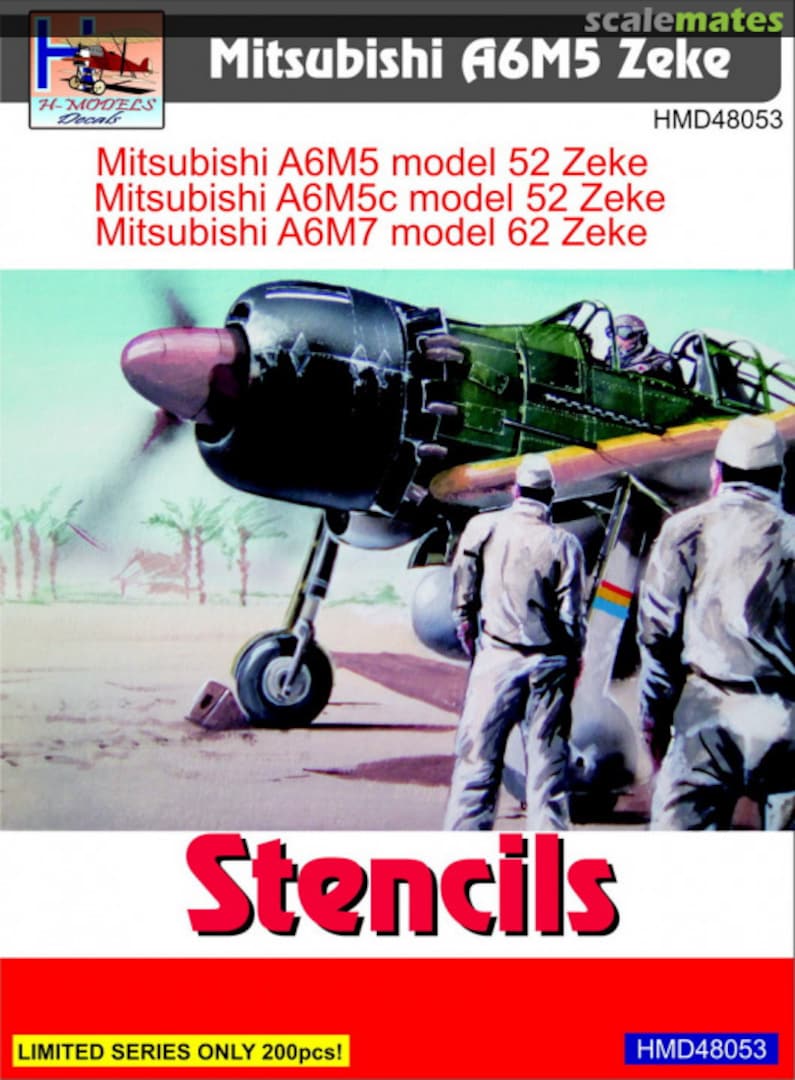 Boxart Mitsubishi A6M5 Zeke Stencils HMD48053 H-Models Decals