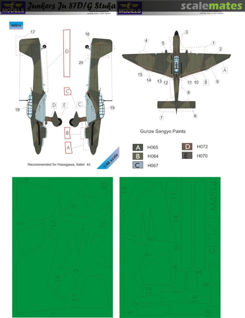 Boxart Junkers Ju 87D/G Stuka (Camouflage Painting Masks) M4814 LF Models