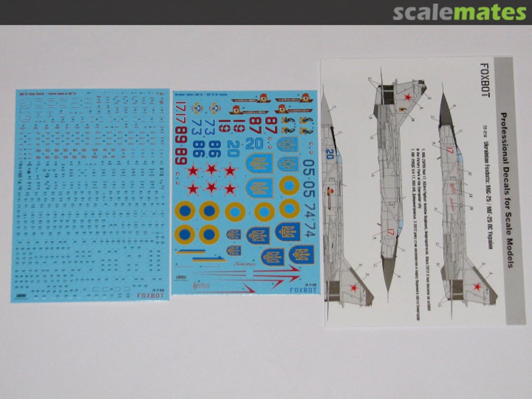 Boxart Ukrainian Foxbats: MiG-25 and Stencils 72-016T Foxbot