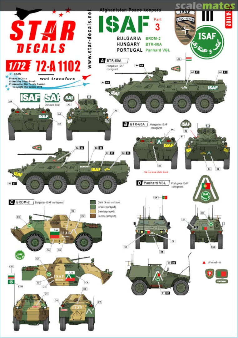 Boxart ISAF-Afghanistan # 3. 72-A1102 Star Decals