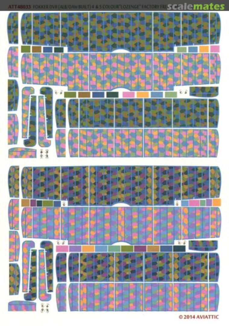 Boxart fokker DVII (alb/oaw built) 4 & 5 colour "lozenge" ATT48033 Aviattic