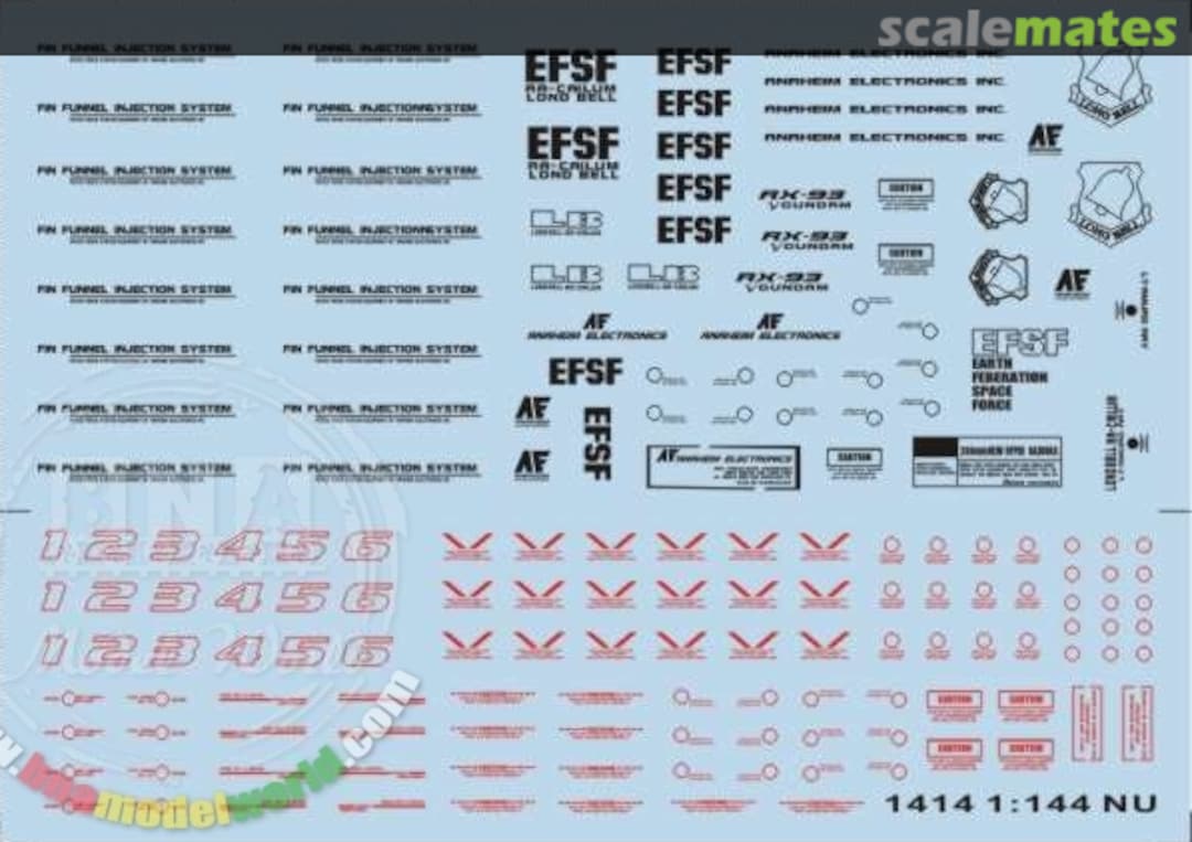 Boxart Decals for Evolve 5 RX-93 Nu Gundam Vol.2 1414 Easy Decal