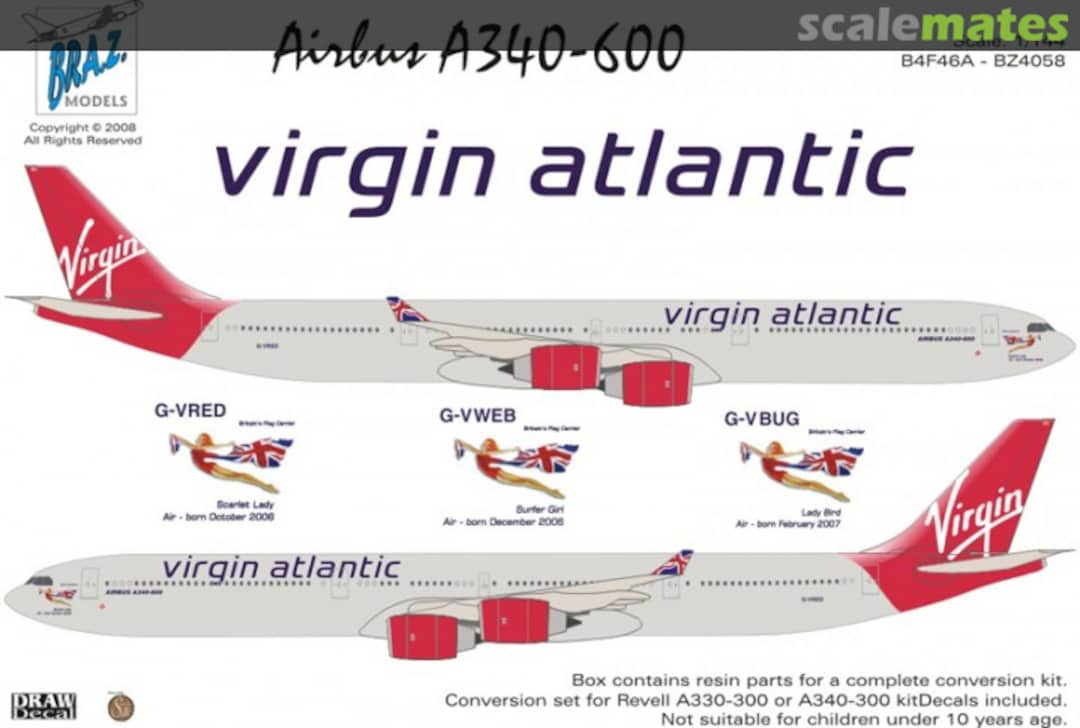 Boxart Airbus A340-642 BZ4058 Bra.Z Models