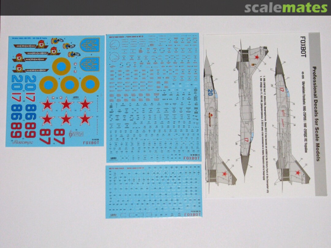 Boxart Ukrainian Foxbats: MiG-25PDS and Stencils 48-035T Foxbot