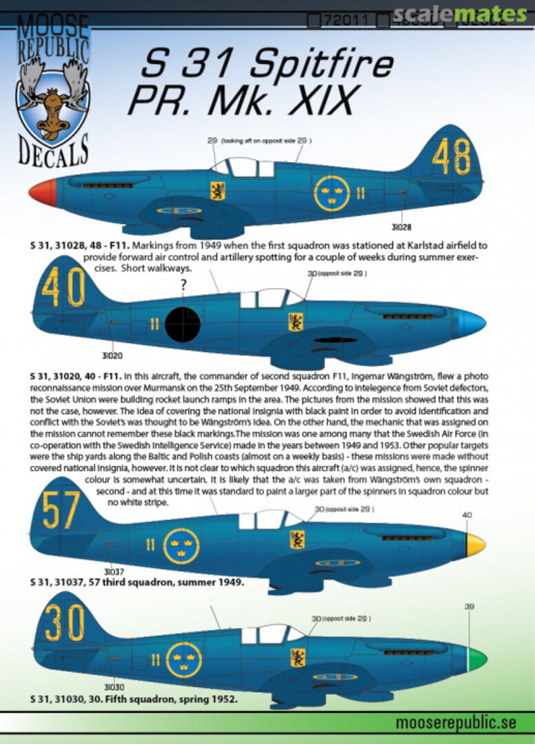 Boxart S 31 Spitfire 32002 Moose Republic Decals