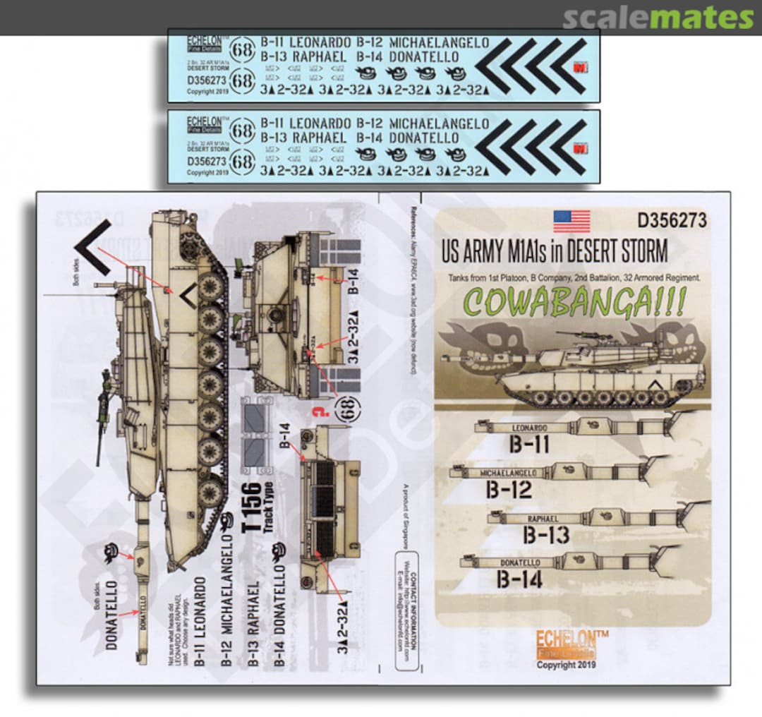 Boxart US ARMY M1A1s in DESERT STORM: COWABANGA! D356273 Echelon Fine Details