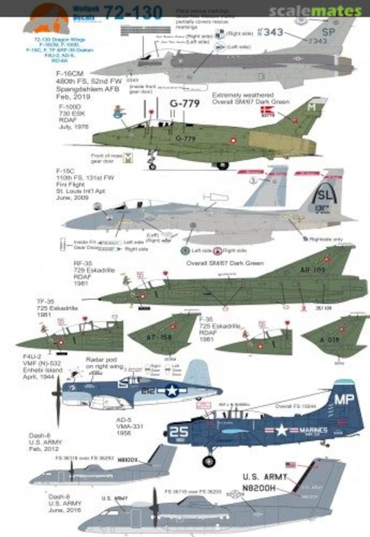 Boxart Dragon Wings 72-130 Wolfpak Decals