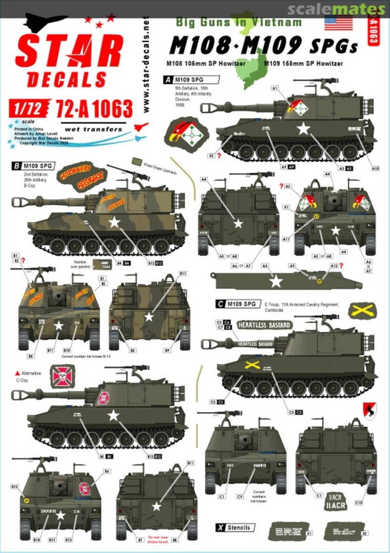 Boxart Big Guns in Vietnam 72-A1063 Star Decals