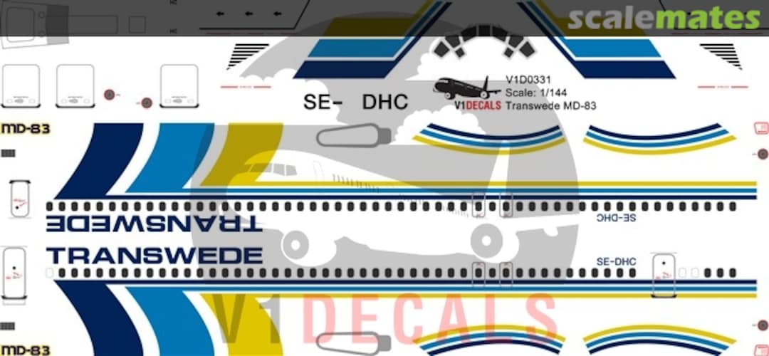 Boxart Transwede McDonnell Douglas MD-83 V1D0331-144 V1 Decals