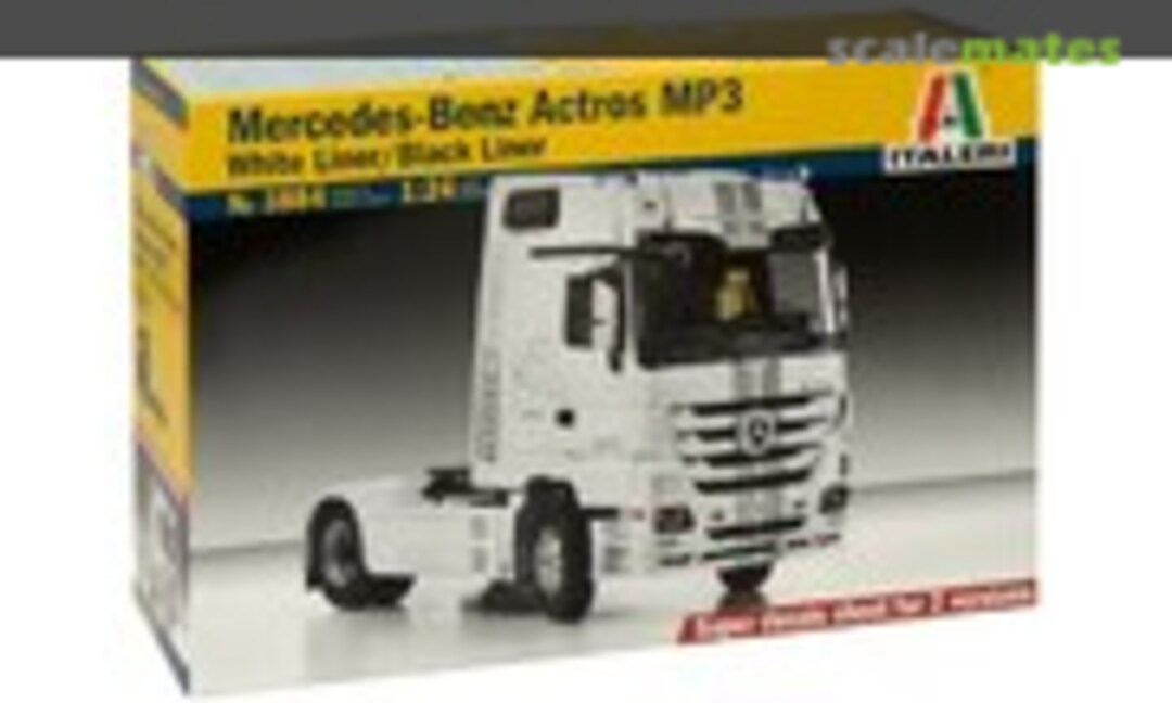 1:24 Mercedes-Benz Actros MP3 White Liner/Black Liner (Italeri 3884)