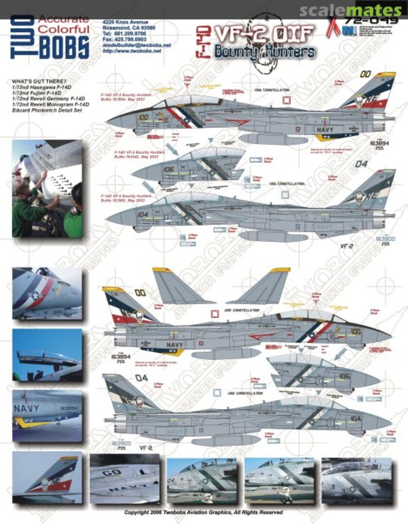 Boxart F-14D VF-2 OIF Bounty Hunters 72-049 TwoBobs Aviation Graphics