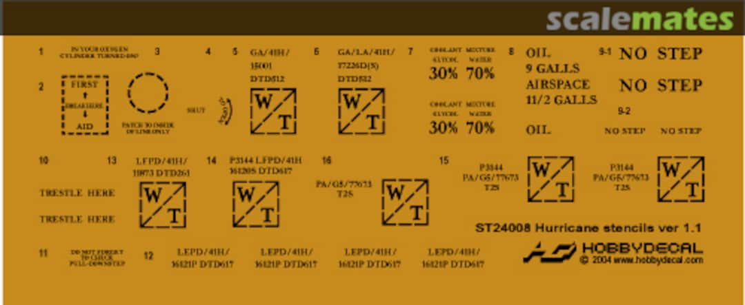 Boxart Hurricane Stencils Ver 1.0 ST24008V1 HobbyDecal