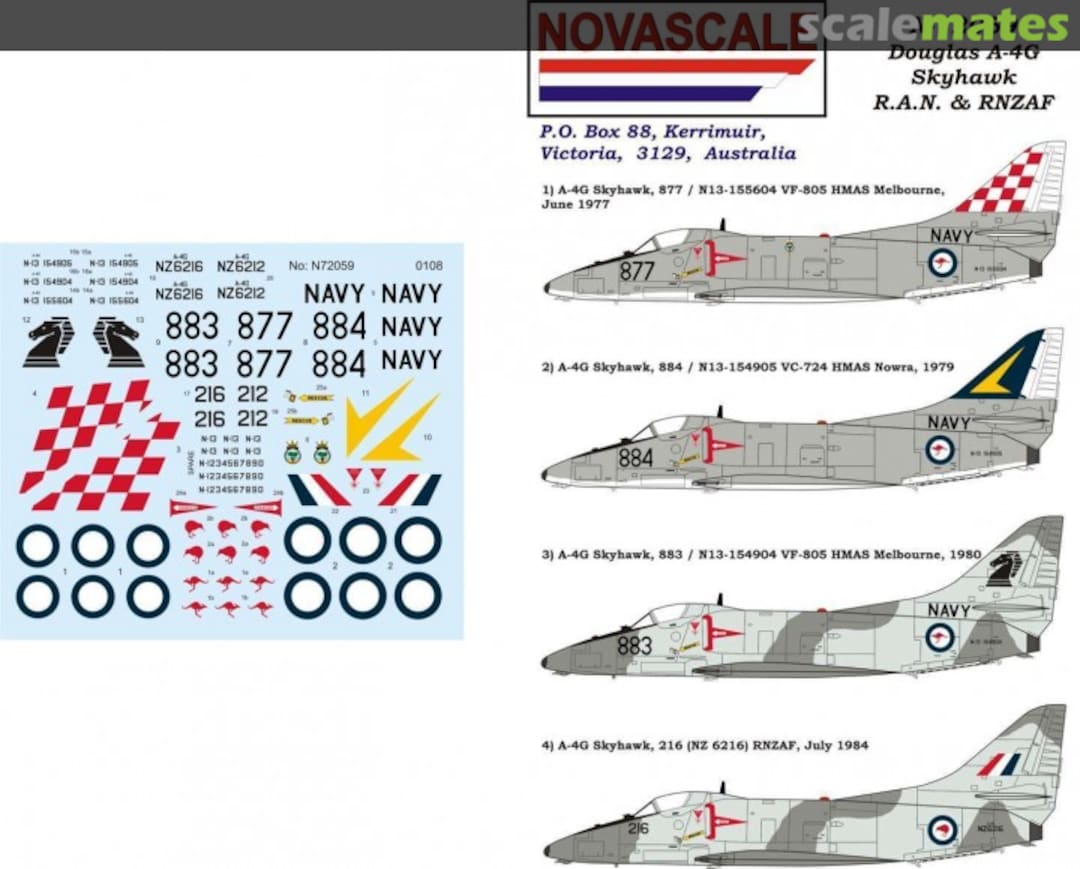 Boxart Douglas A-4G Skyhawk R.A.N. & RNZAF N-72059 Novascale