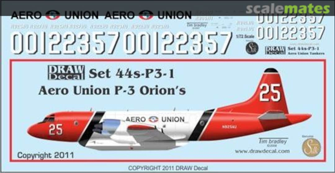 Boxart Aero Union's Orions - P-3 Water Bombers 44s-P3-1 Draw Decal