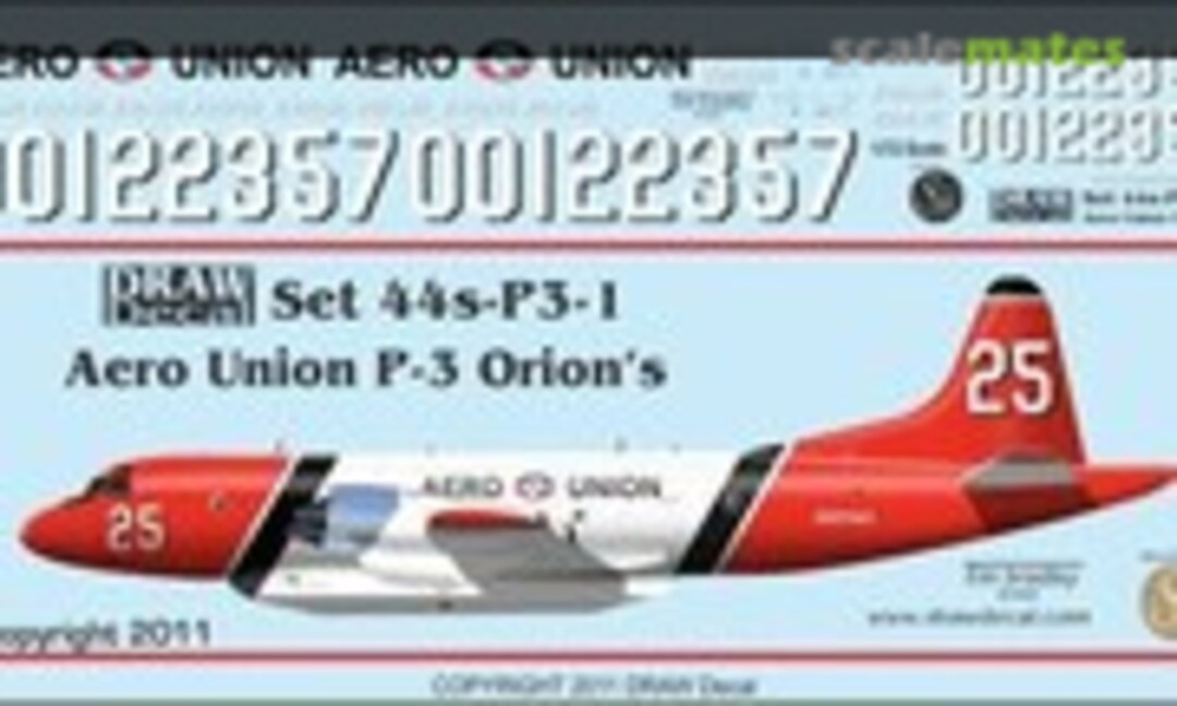 1:144 Aero Union's Orions - P-3 Water Bombers (Draw Decal 44s-P3-1)