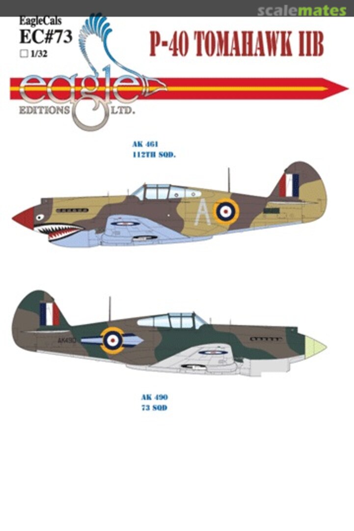 Boxart P-40 Tomahawk IIB EagleCals EC32-73 Eagle Editions