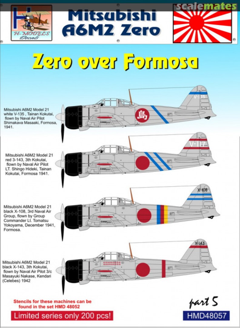 Boxart Mitsubishi A6M2 'Zero' over Formosa, Part 1 HMD48057 H-Models Decals