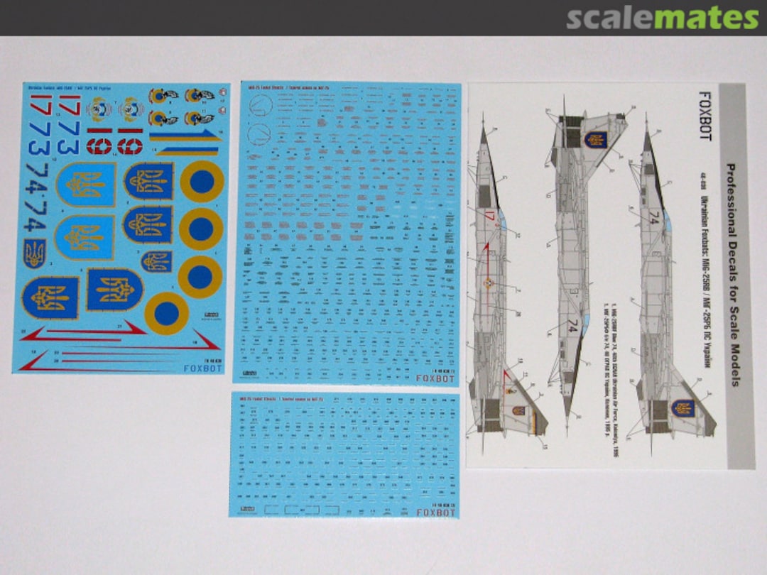 Boxart Ukrainian Foxbats: MiG-25RB and Stencils 48-036T Foxbot