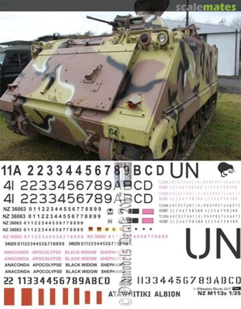 Boxart New Zealand Army M113s OMD1175 Oldmodels Decals