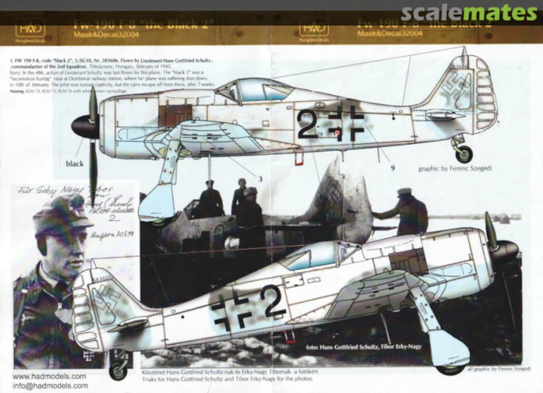 Boxart Fw190F-8 "the Black 2" 32004 HungAeroDecals