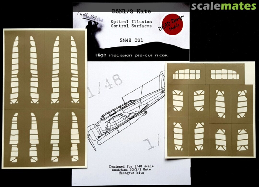 Boxart Nakajima B5N1 'Kate' 3D/optical illusion paint mask for control surfaces SM48021 DEAD Design Models