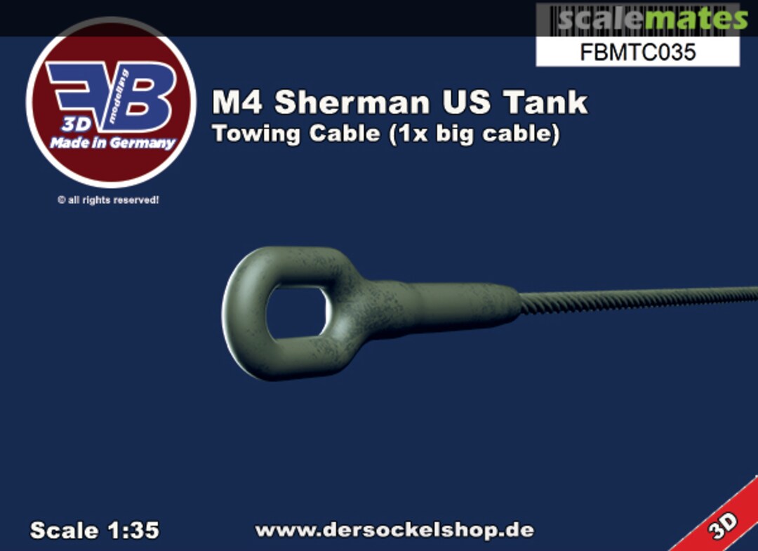 Boxart M4 Sherman US Tank, Towing Cable FBMTC035 FB Modelling