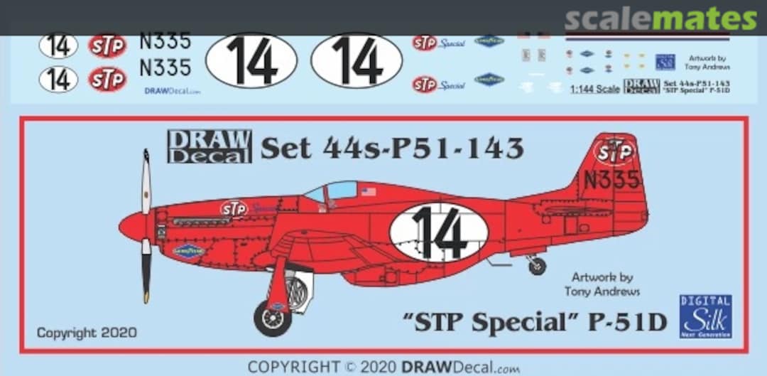 Boxart “STP Special” P-51D N335 44-P51-143 Draw Decal