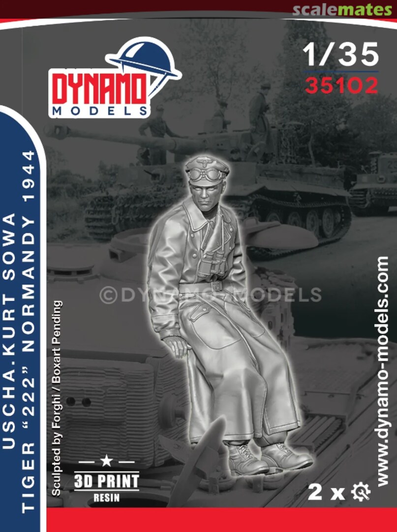 Boxart WSS – Tiger ‘’222‘’ Uscha. Kurt Sowa Normandy 1944 35102 Dynamo Models