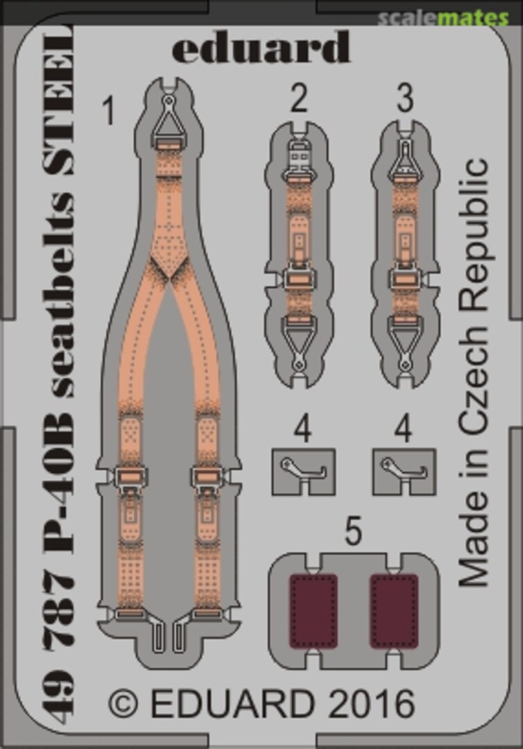 Boxart P-40B seatbelts STEEL 49787 Eduard