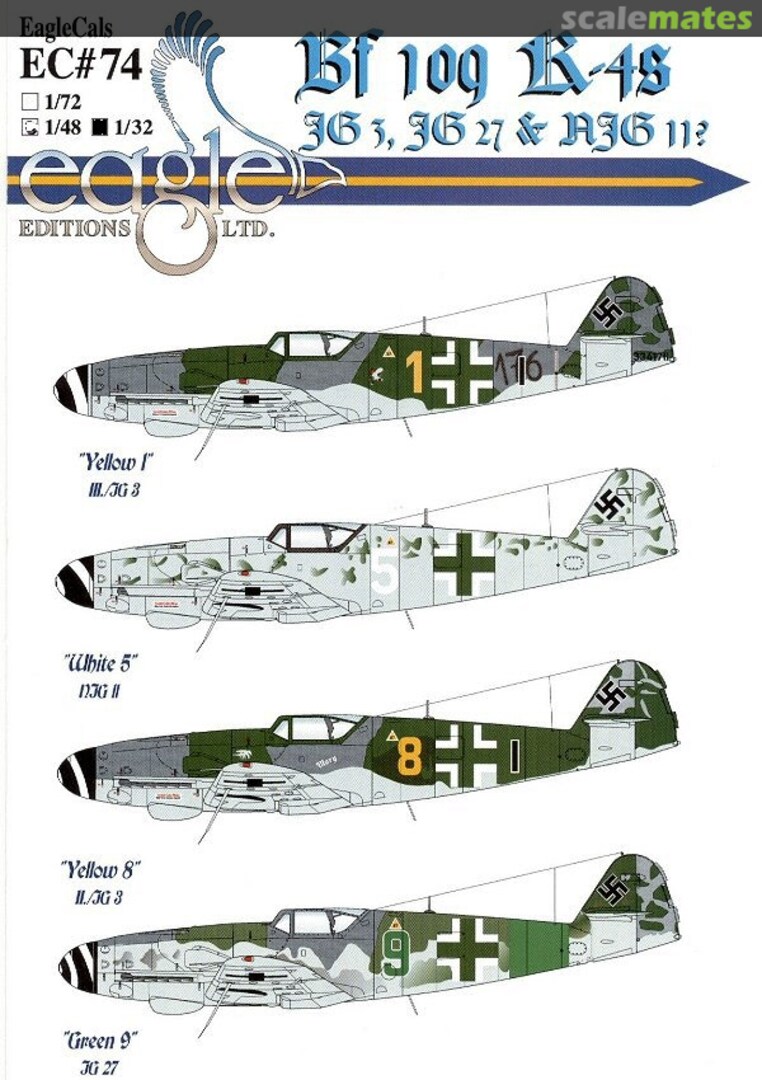 Boxart Messerschmitt Bf 109K-4 EagleCals EC32-74 Eagle Editions