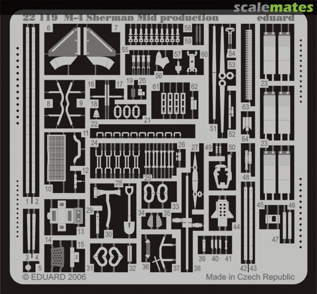 Boxart M-4 Sherman Mid. Production 22119 Eduard