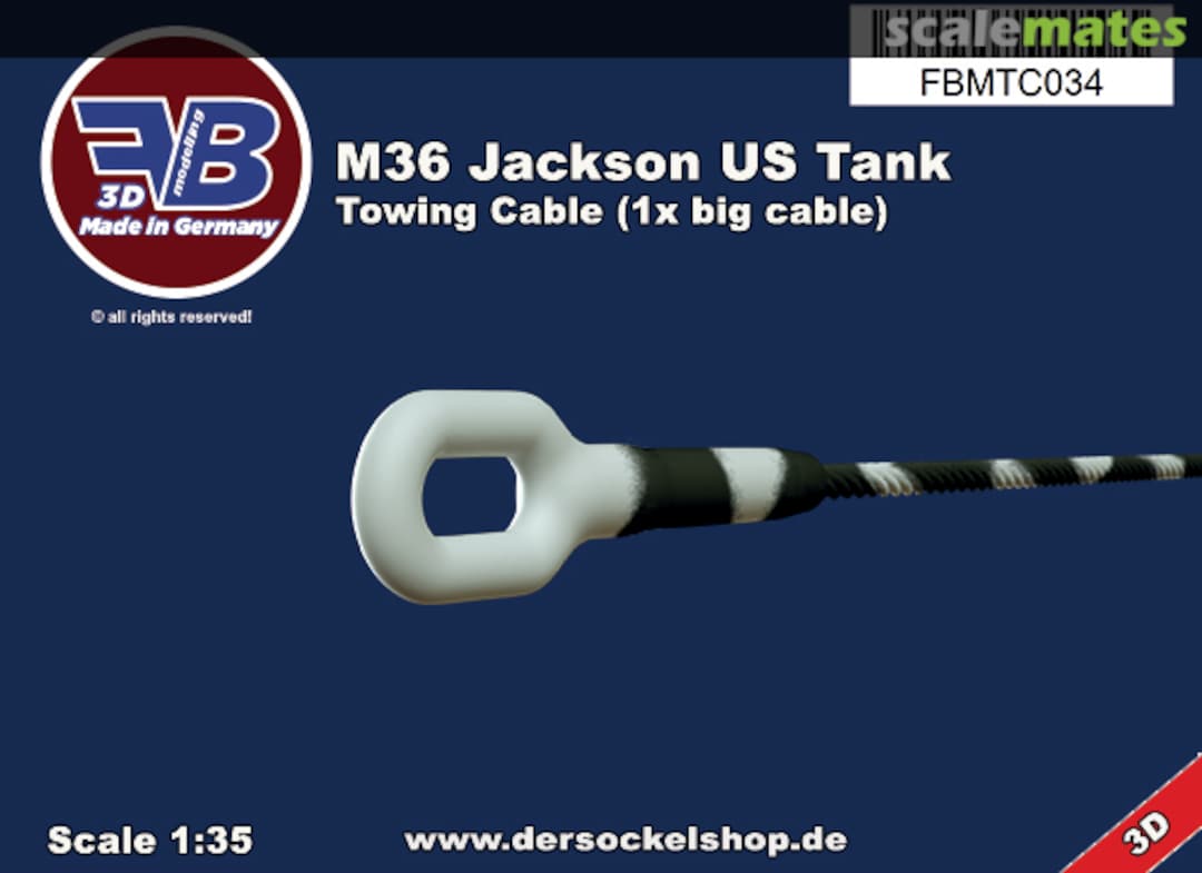 Boxart M36 Jackson US Tank, Towing Cable FBMTC034 FB Modelling