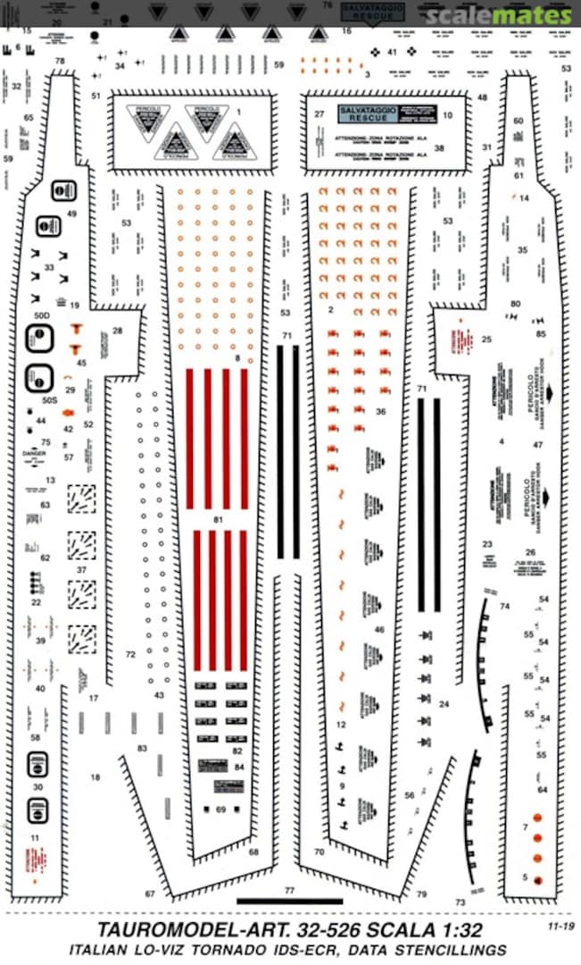 Boxart Italian Lo-Vis data stencils for Tornado 32526 Tauro Model