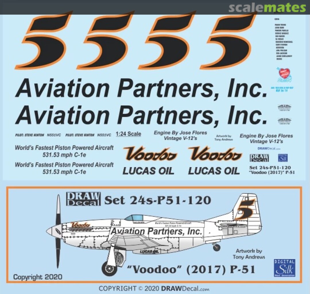 Boxart “Voodoo” P-51 2017 Version 24-P51-120 Draw Decal