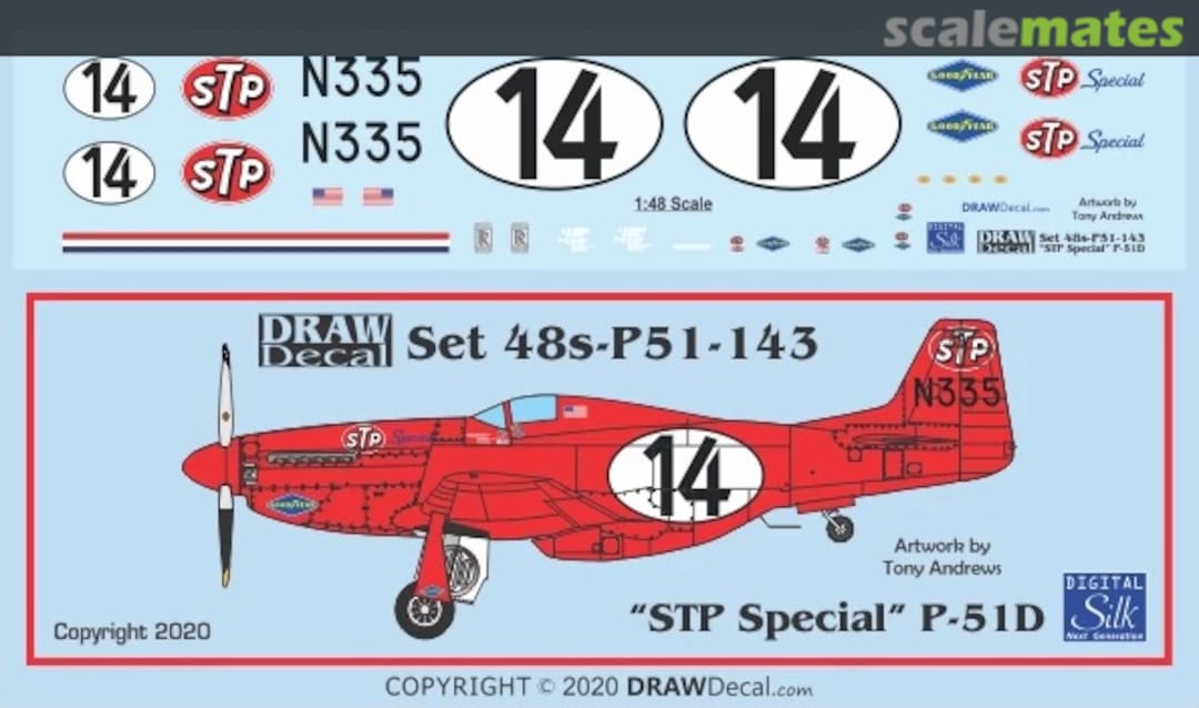 Boxart “STP Special” P-51D N335 48-P51-143 Draw Decal