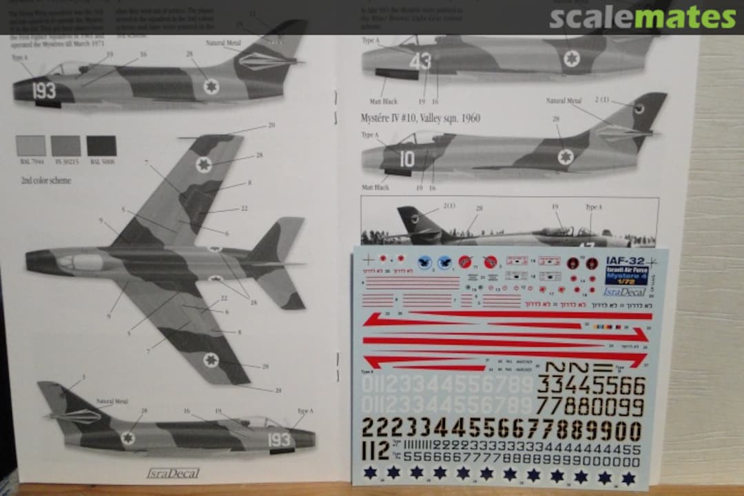 Boxart Israeli Air Force Mystere IV IAF-32 IsraDecal Studio